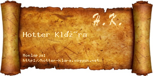 Hotter Klára névjegykártya